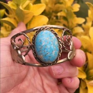 OLD TAXCO Turquoise HUBBLE GLASS CUFF